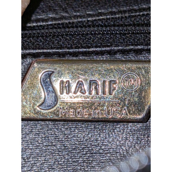 Vintage Sharif Black Reptile Embossed Leather Crossbody‎ Bag - Picture 15 of 16